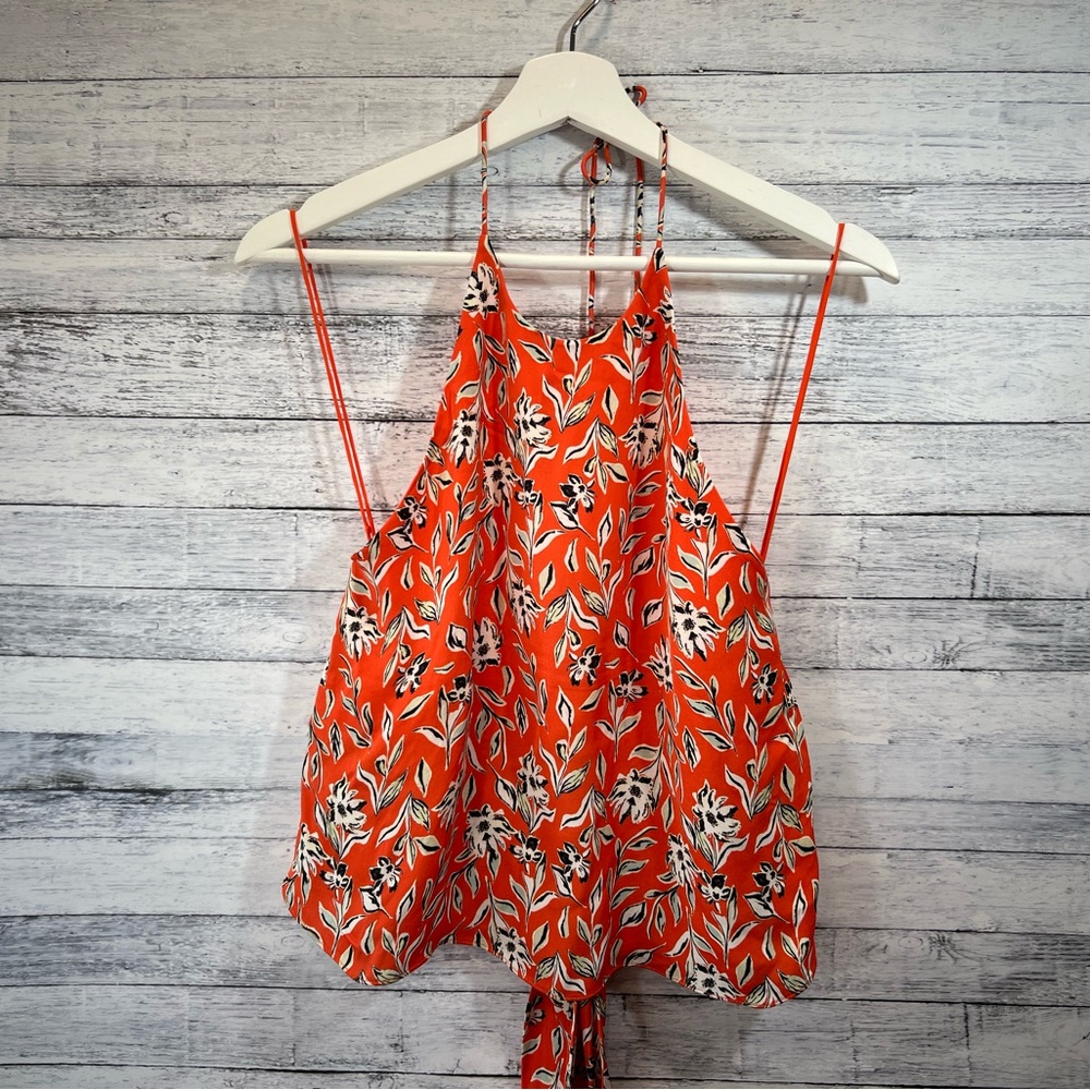 Alice + Olivia Sienna Frenchie halter tie back top, Small